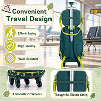 3 Pieces Owl Rolling Backpack for Kids
