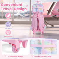Wheeled Backpack with Lunch Box and Pencil Case, Travel Luggage for Kindergarten, Elementary Preschool Students