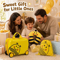 3-Piece Kids Carry-on Luggage Set with Headrest and Backpack