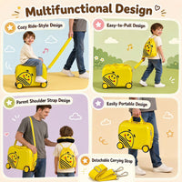 3-Piece Kids Carry-on Luggage Set with Headrest and Backpack