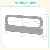 Foldable Bed Rail with Removable Oxford Fabric Cover and Robust U-shaped Base