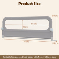 Foldable Bed Rail with Removable Oxford Fabric Cover and Robust U-shaped Base