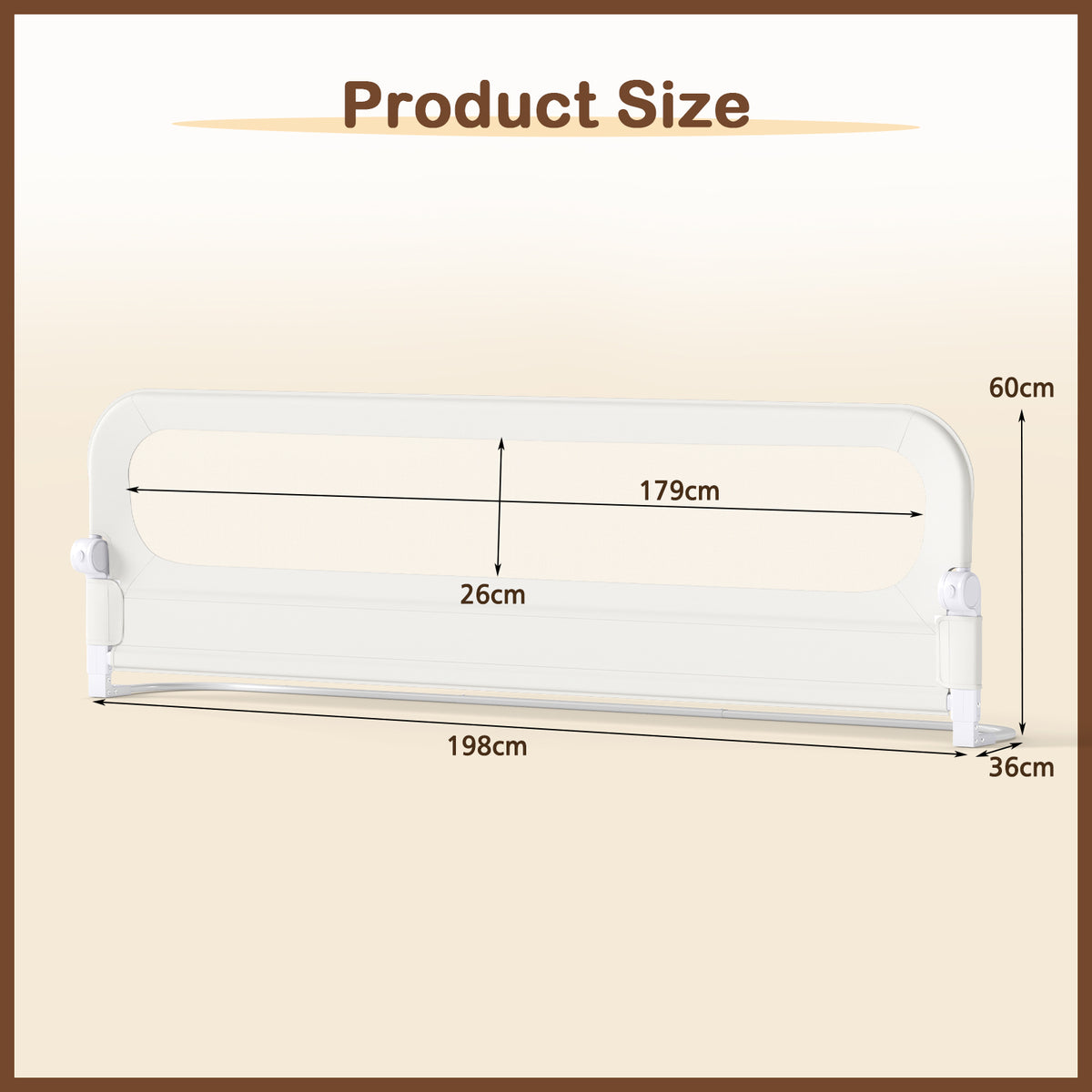 Foldable Bed Rail with Removable Oxford Fabric Cover and Robust U-shaped Base