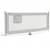 176/195CM Toddler Bedrail, Extra Tall Safety Bed Guardrail W/Anti-Collision Cotton & Side Pocket