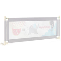 176CM Toddler Bedrail, 72.5-101.5 CM Extra Tall Bed Guardrail w/Anti-Collision Cotton & Side Pocket