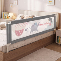 176/197CM Toddler Bedrail, 72.5-101.5 CM Extra Tall Bed Guardrail w/Anti-Collision Cotton & Side Pocket