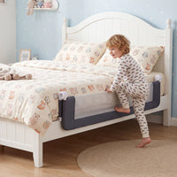 152/120 cm Long Foldable Bed Rail, 50 cm Extra Tall, White/Grey