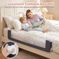 152/120 cm Long Foldable Bed Rail, 50 cm Extra Tall, White/Grey