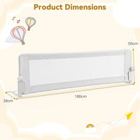 Foldable Baby Rail Guard, 180 cm Long Swing Down Bed Rail for Toddlers