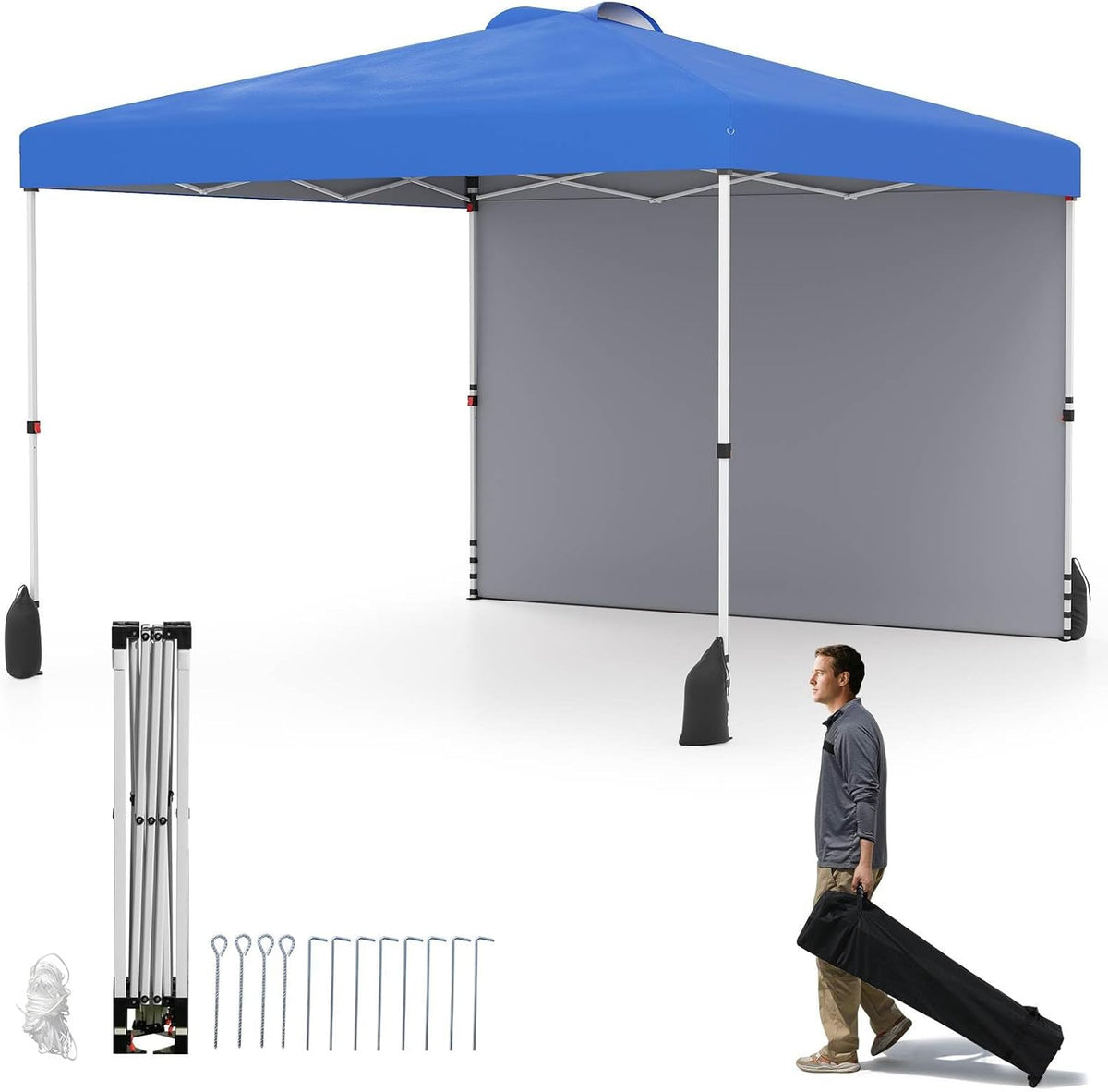 3 x 3 m Pop up Canopy Tent w/ 1 Sidewall