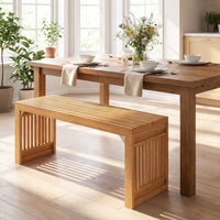 Giantex Bamboo Dining Bench, 90CM Long Entryway Bench Indoor Kitchen Bench