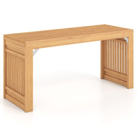 Giantex Bamboo Dining Bench, 90CM Long Entryway Bench Indoor Kitchen Bench