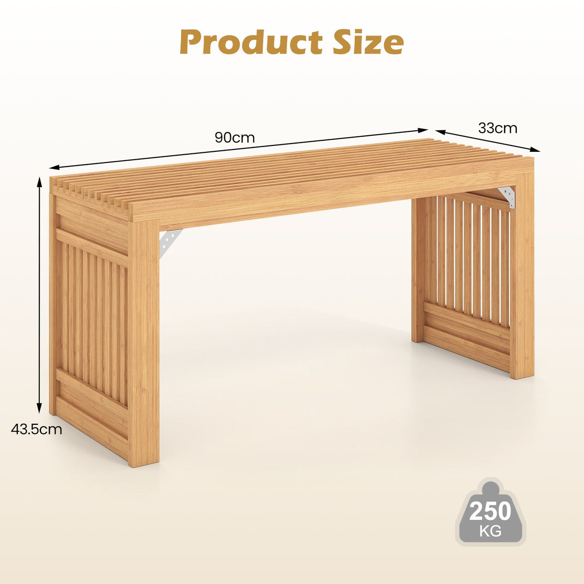 Giantex Bamboo Dining Bench, 90CM Long Entryway Bench Indoor Kitchen Bench