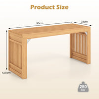 Giantex Bamboo Dining Bench, 90CM Long Entryway Bench Indoor Kitchen Bench
