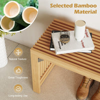 Giantex Bamboo Dining Bench, 90CM Long Entryway Bench Indoor Kitchen Bench