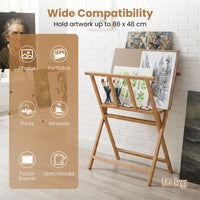 Bamboo Art Print Rack for Canvas Storage and Display for Studio Gallery