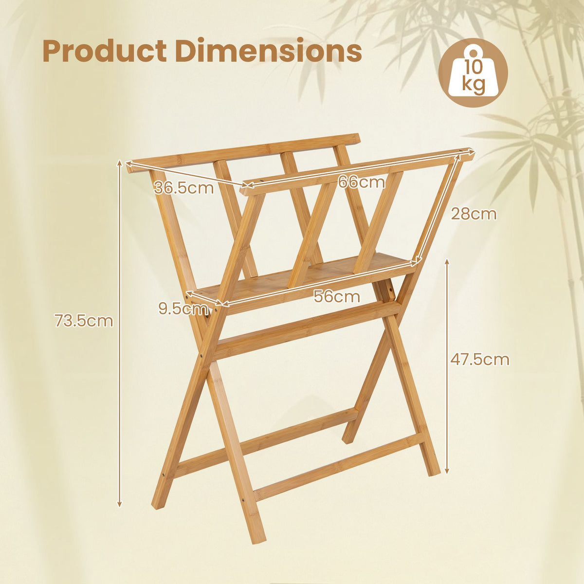 Bamboo Art Print Rack for Canvas Storage and Display for Studio Gallery