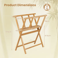 Bamboo Art Print Rack for Canvas Storage and Display for Studio Gallery