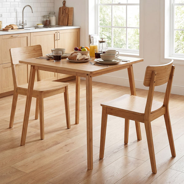 Bamboo Dining Table for 2-4 People for Small Space and Dining Room