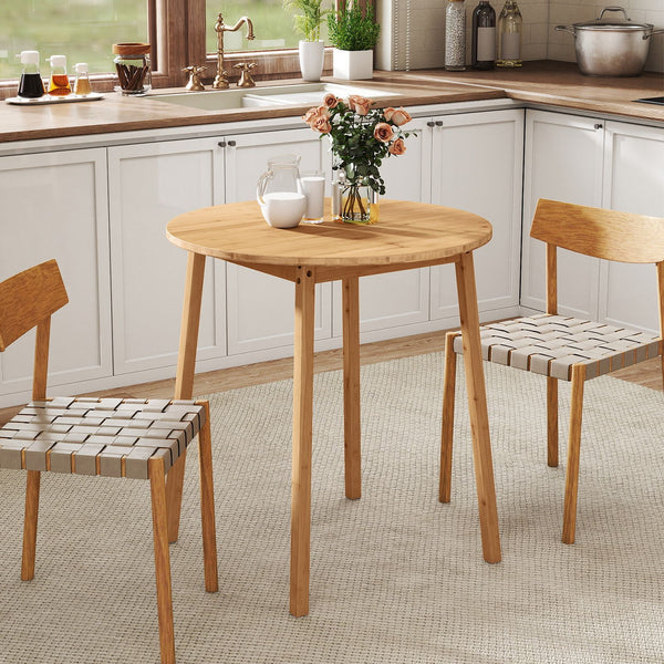 Bamboo Dining Table for 2-4 People for Small Space and Dining Room