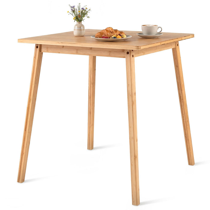 Bamboo Dining Table for 2-4 People for Small Space and Dining Room