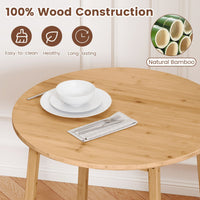 Bamboo Dining Table for 2-4 People for Small Space and Dining Room