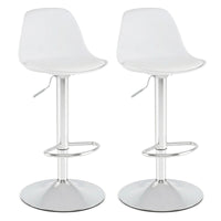 Bar Stools Set of 2 with Backrest & Footrest and Adjustable Swivel 60-82 cm