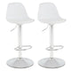 Bar Stools Set of 2 with Backrest & Footrest and Adjustable Swivel 60-82 cm