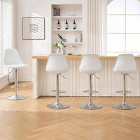 Bar Stools Set of 2 with Backrest & Footrest and Adjustable Swivel 60-82 cm