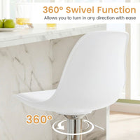 Bar Stools Set of 2 with Backrest & Footrest and Adjustable Swivel 60-82 cm