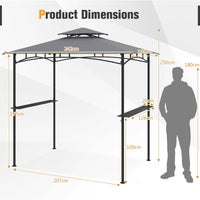 Barbecue Gazebo Shelter with Double-Tiered Roof for Backyard