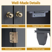Bathroom Floor Storage Cabinet with Doors and Shelves for Living Room