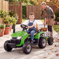24V Ride on Tractor with Tiltable Detachable Trailer Remote and LED