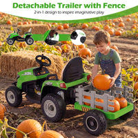 24V Ride on Tractor with Tiltable Detachable Trailer Remote and LED