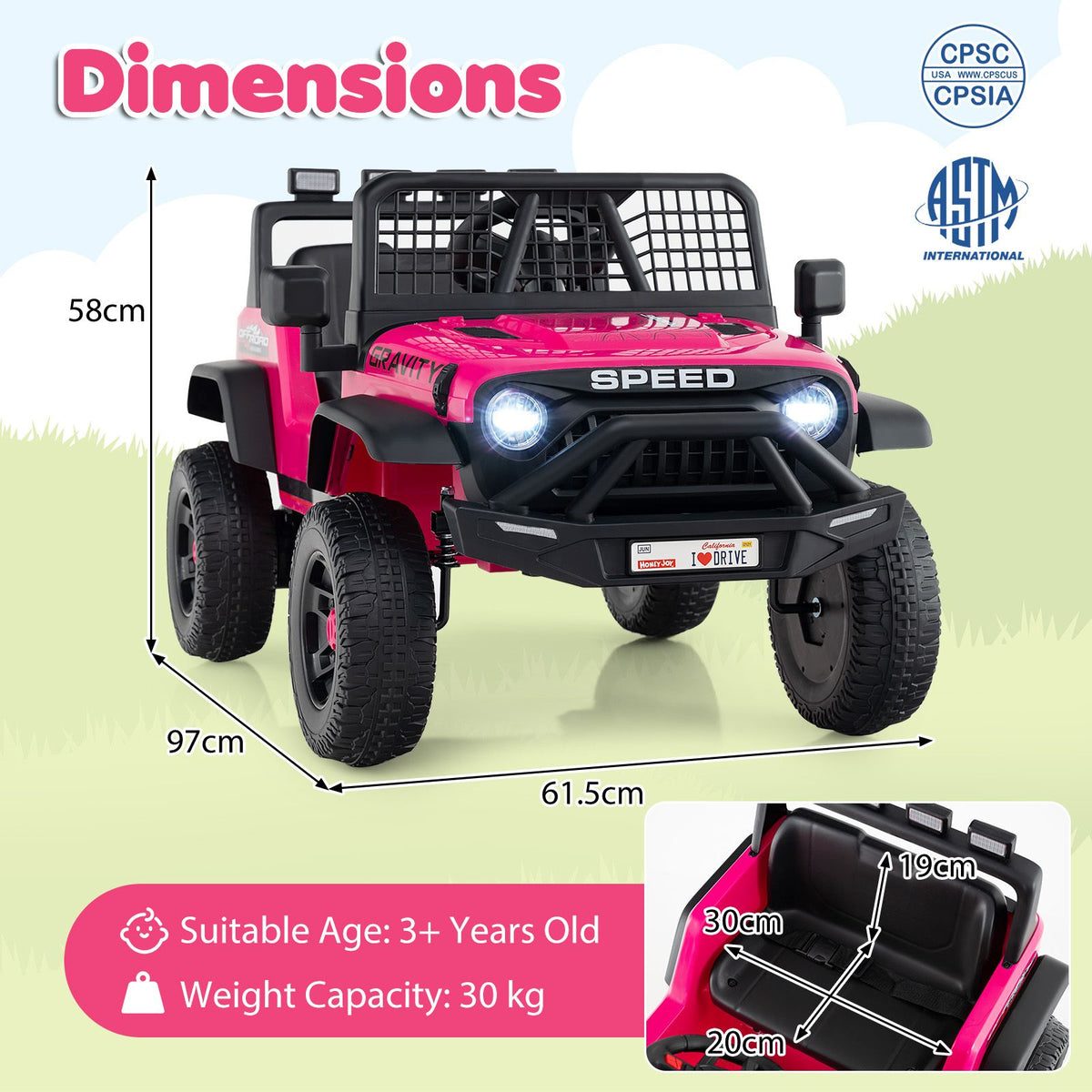 24V Battery Powered Electric Vehicle with Parent Remote Control
