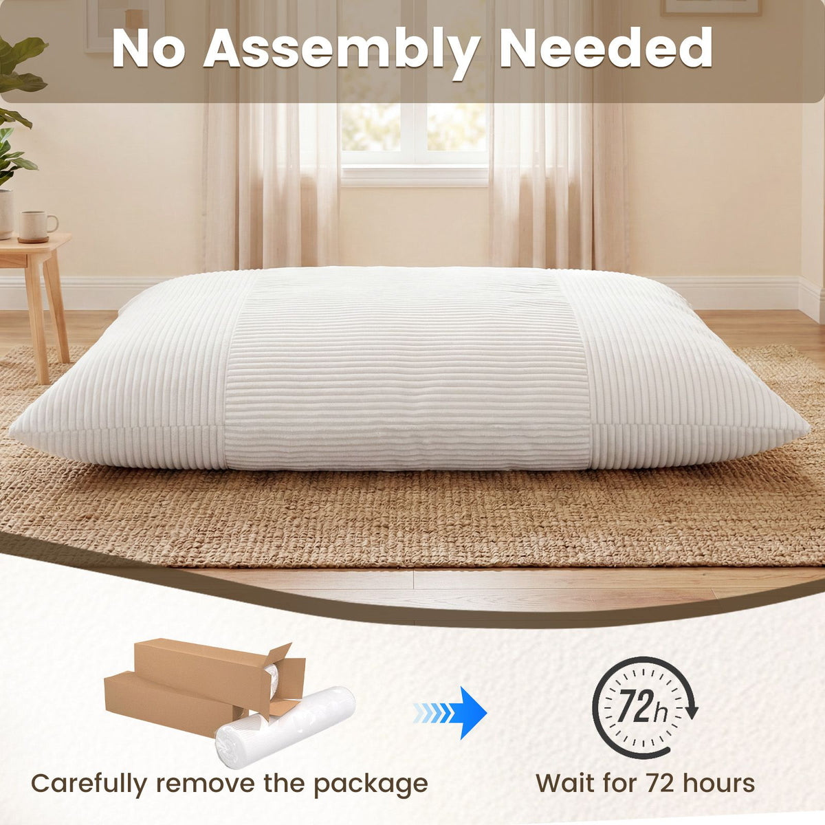 Bean Bag Chair for Adults with Machine Washable Corduroy Cover
