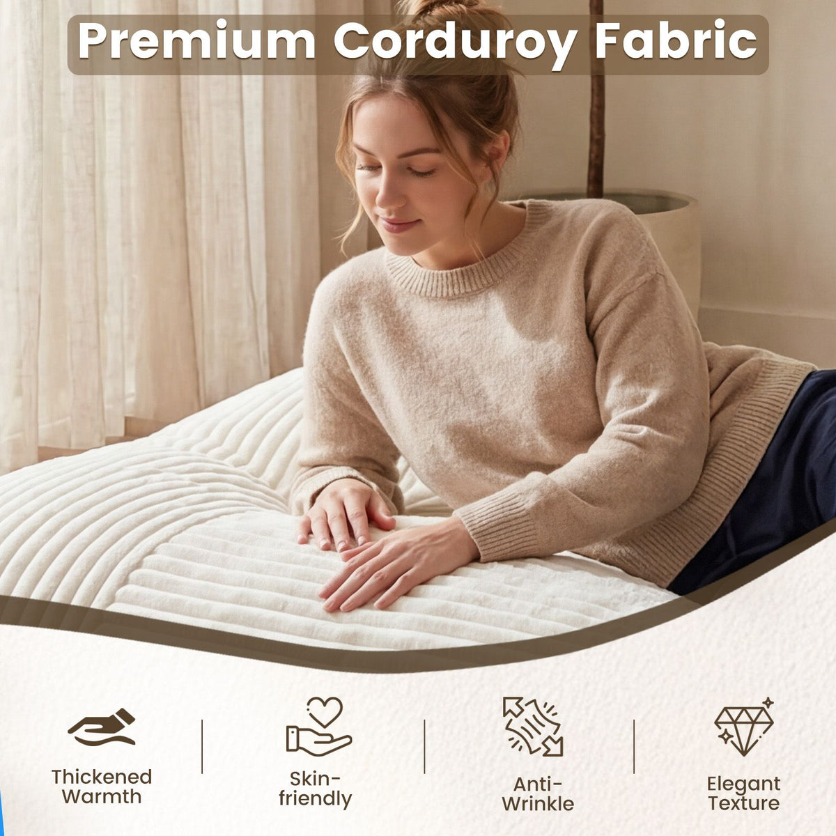 Bean Bag Chair for Adults with Machine Washable Corduroy Cover