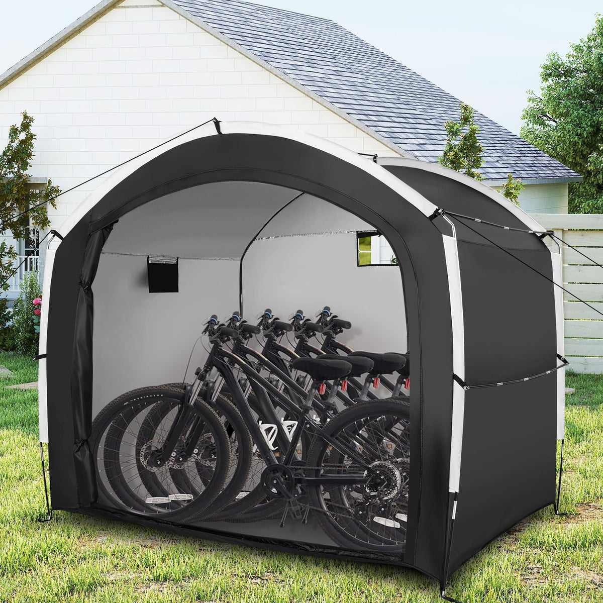 Bike Storage Shed Tent with PU4000MM Waterproof 210D Oxford Fabric for 5 Bikes