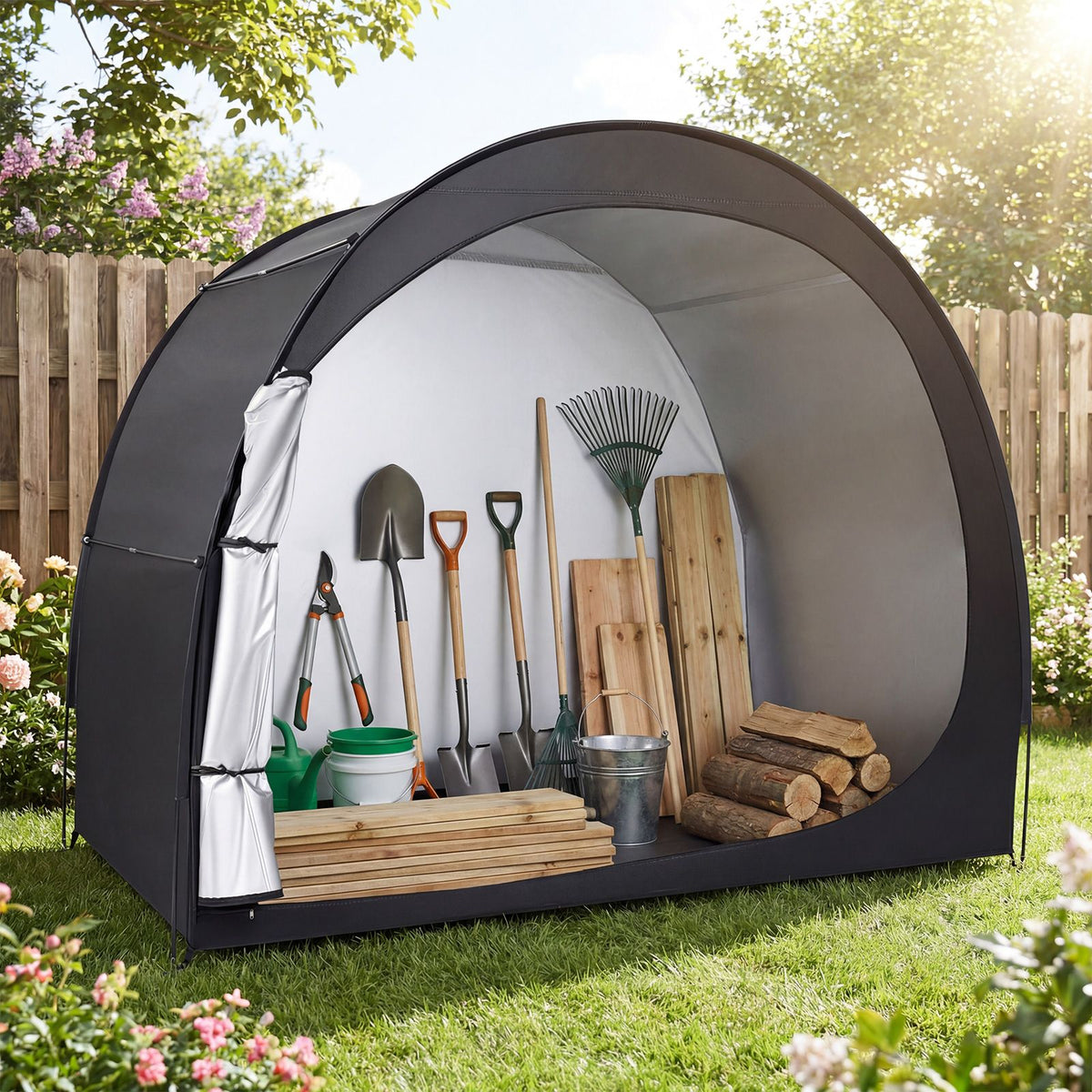 Bike Storage Tent Portable Bicycle Shed with Waterproof 210D PU-coated Oxford Fabric