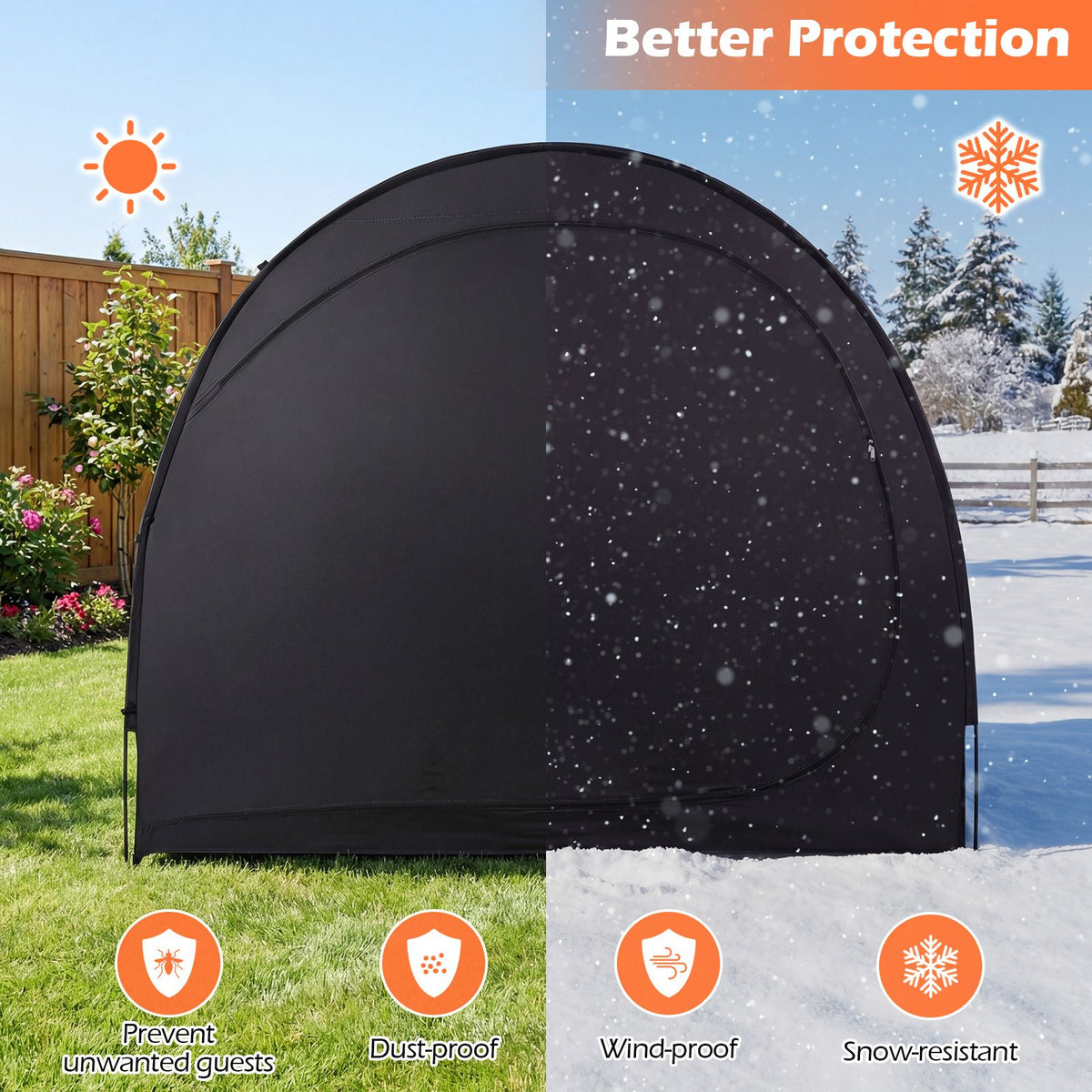 Bike Storage Tent Portable Bicycle Shed with Waterproof 210D PU-coated Oxford Fabric