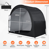 Bike Storage Tent Portable Bicycle Shed with Waterproof 210D PU-coated Oxford Fabric