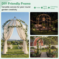 Birdcage Shape Metal Gazebo Pergola 203 x 203 x 296 cm with Hanging Hook