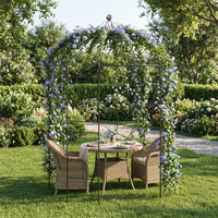 Birdcage Shape Metal Gazebo Pergola 203 x 203 x 296 cm with Hanging Hook