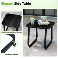 3 Pieces Bistro Set with Detachable Cushions and Sturdy Metal Legs