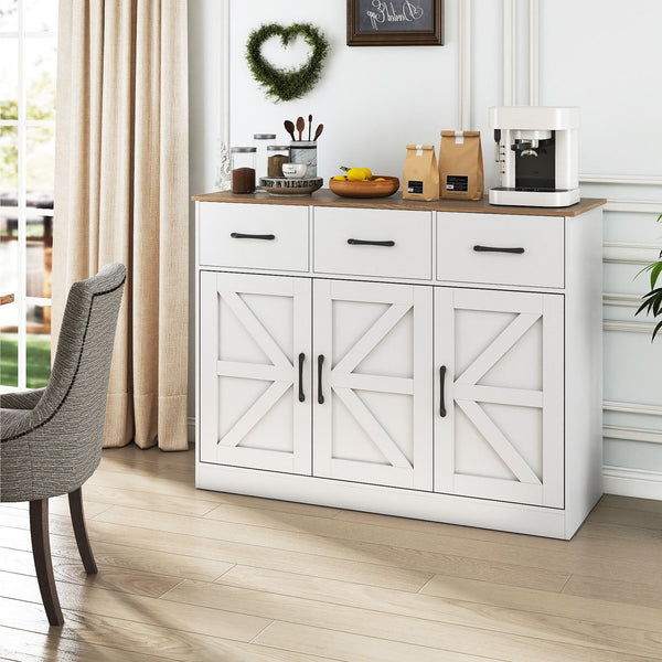 Buffet Cabinet with Drawers Large Sideboard Storage Cabinet with Adjustable Shelves