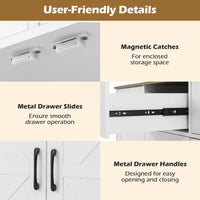 Buffet Cabinet with Drawers Large Sideboard Storage Cabinet with Adjustable Shelves