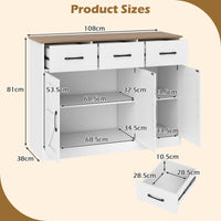 Buffet Cabinet with Drawers Large Sideboard Storage Cabinet with Adjustable Shelves