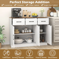 Buffet Cabinet with Drawers Large Sideboard Storage Cabinet with Adjustable Shelves