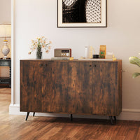 Mid Century Modern Buffet Sideboard with 4 Doors and Adjustable Shelves