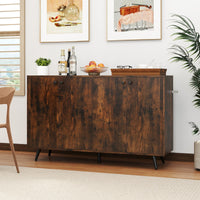 Mid Century Modern Buffet Sideboard with 4 Doors and Adjustable Shelves